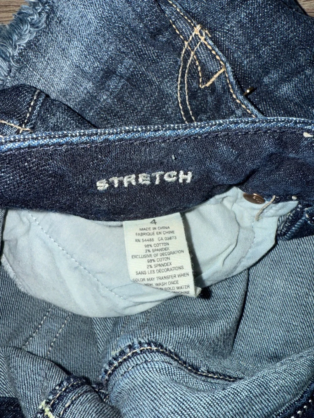 American Eagle Outfitters Dark Indigo Frayed Hem Denim Shorts